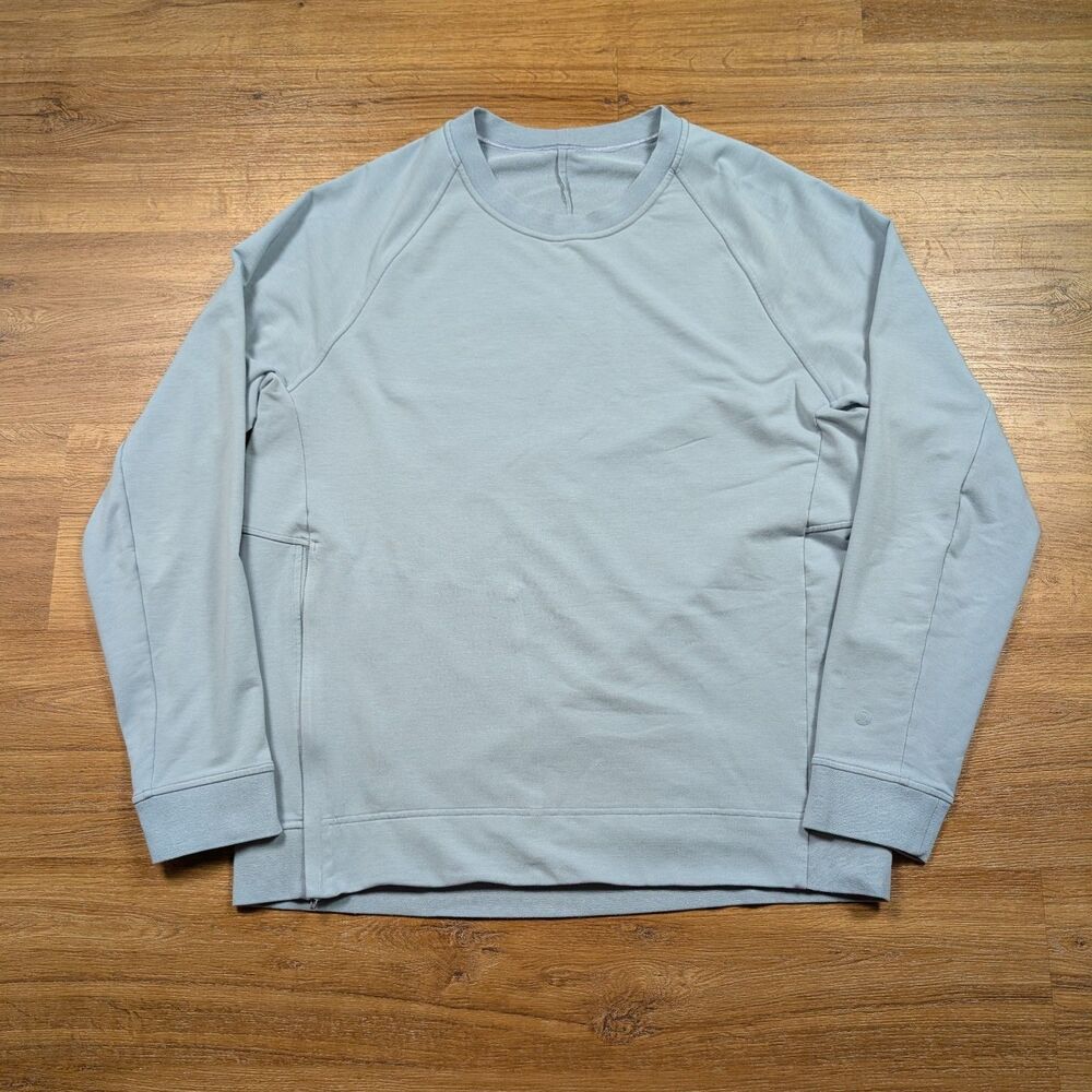 Lululemon City Sweat Crew Sweatshirt Mens Large Light Blue Preppy Casual